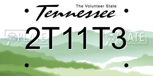 2T11T3 Tennessee License Plate