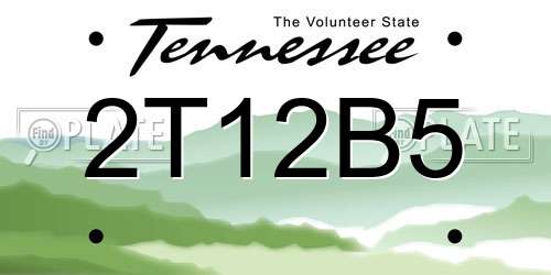 2T12B5 Tennessee License Plate