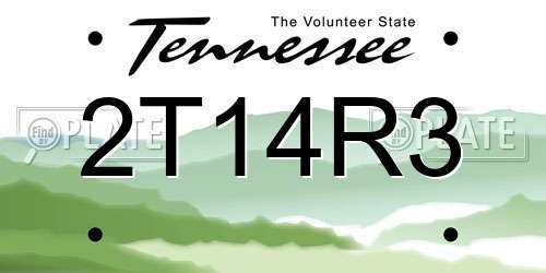 2T14R3 Tennessee License Plate