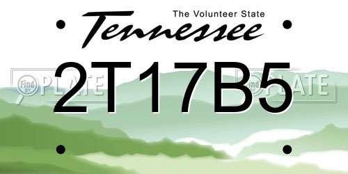 2T17B5 Tennessee License Plate