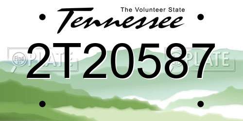 2T20587 Tennessee License Plate