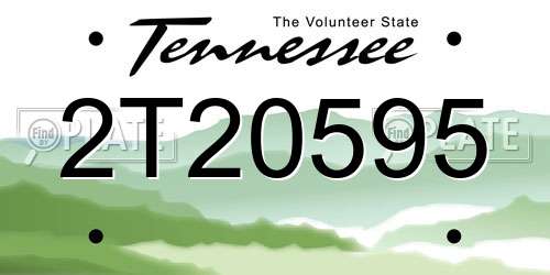 2T20595 Tennessee License Plate