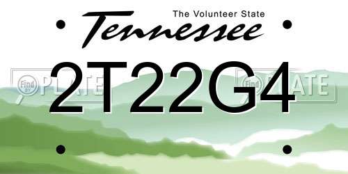 2T22G4 Tennessee License Plate