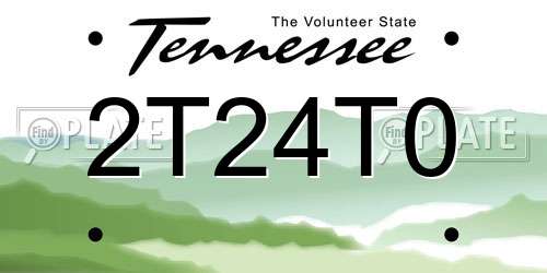 2T24T0 Tennessee License Plate