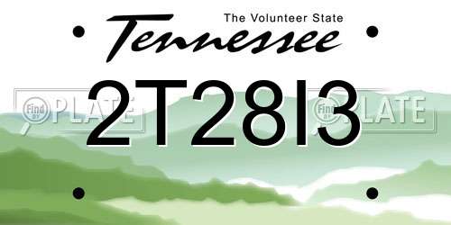 2T28I3 Tennessee License Plate