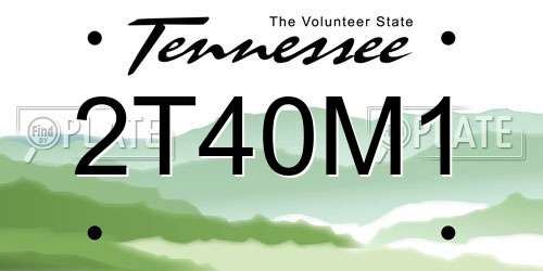 2T40M1 Tennessee License Plate