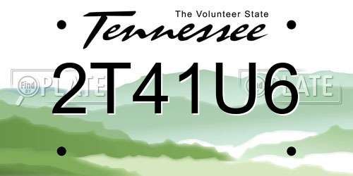 2T41U6 Tennessee License Plate
