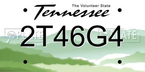2T46G4 Tennessee License Plate