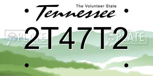 2T47T2 Tennessee License Plate
