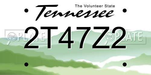 2T47Z2 Tennessee License Plate