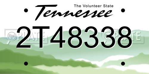 2T48338 Tennessee License Plate