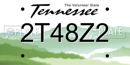 2T48Z2 Tennessee License Plate