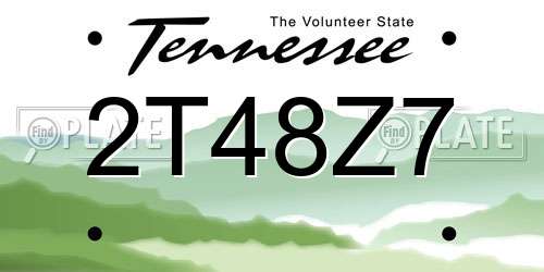 2T48Z7 Tennessee License Plate