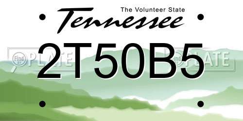 2T50B5 Tennessee License Plate