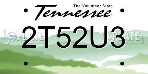 2T52U3 Tennessee License Plate