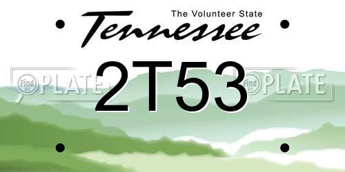 2T53 Tennessee License Plate