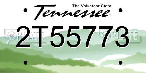 2T55773 Tennessee License Plate
