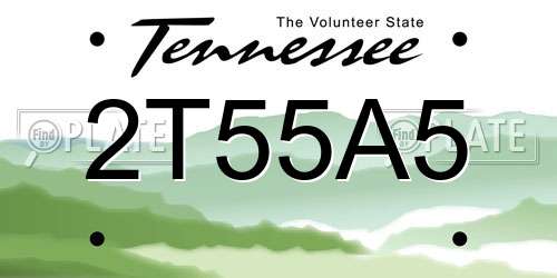 2T55A5 Tennessee License Plate