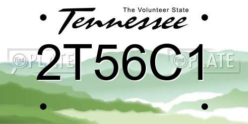 2T56C1 Tennessee License Plate