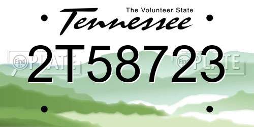 2T58723 Tennessee License Plate