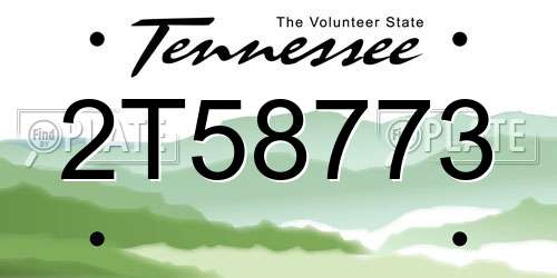 2T58773 Tennessee License Plate