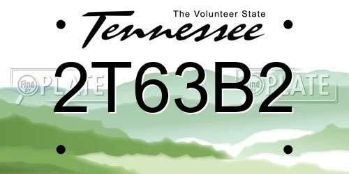 2T63B2 Tennessee License Plate