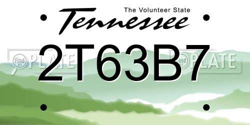 2T63B7 Tennessee License Plate