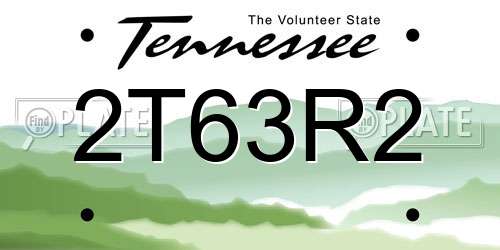 2T63R2 Tennessee License Plate