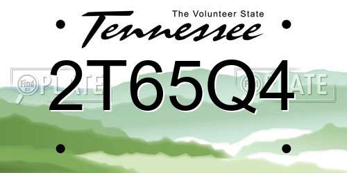 2T65Q4 Tennessee License Plate
