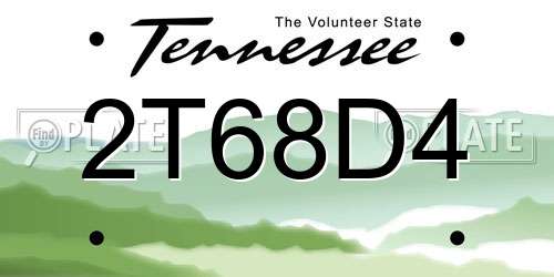2T68D4 Tennessee License Plate