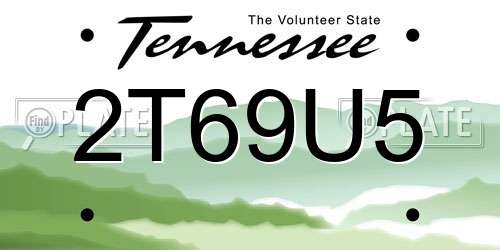 2T69U5 Tennessee License Plate