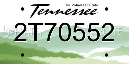 2T70552 Tennessee License Plate