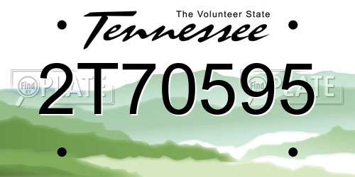 2T70595 Tennessee License Plate