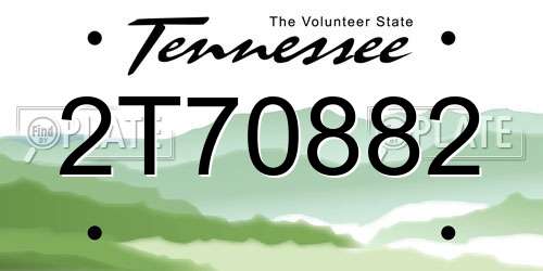 2T70882 Tennessee License Plate