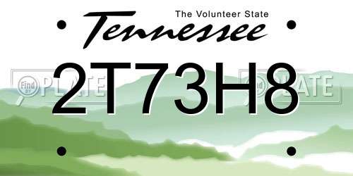 2T73H8 Tennessee License Plate