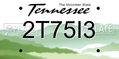 2T75I3 Tennessee License Plate
