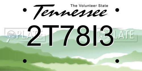 2T78I3 Tennessee License Plate