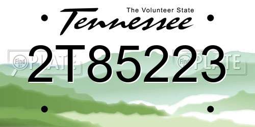 2T85223 Tennessee License Plate