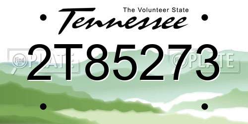2T85273 Tennessee License Plate