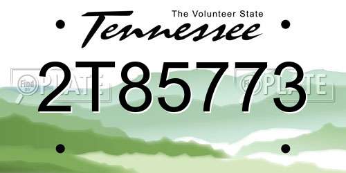 2T85773 Tennessee License Plate