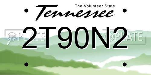 2T90N2 Tennessee License Plate