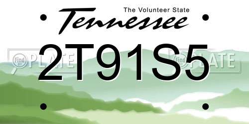 2T91S5 Tennessee License Plate