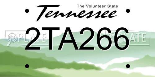 2TA266 Tennessee License Plate