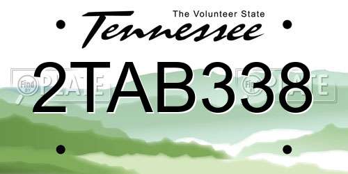 2TAB338 Tennessee License Plate