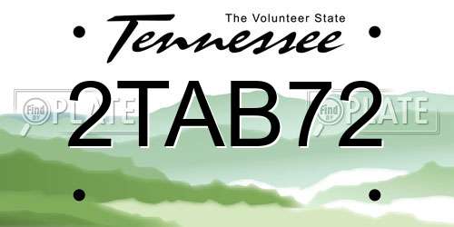 2TAB72 Tennessee License Plate