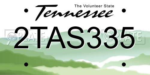 2TAS335 Tennessee License Plate