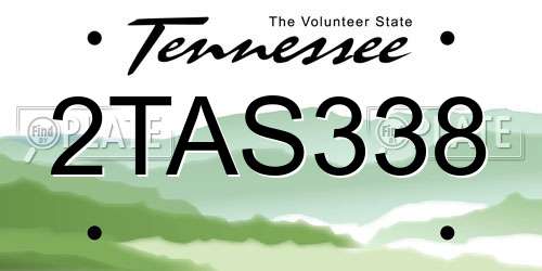 2TAS338 Tennessee License Plate