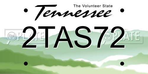 2TAS72 Tennessee License Plate