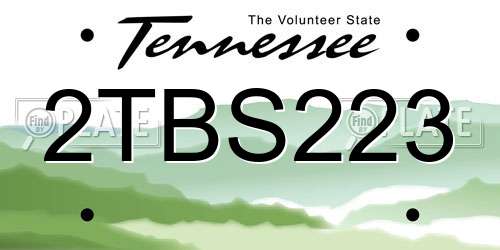 2TBS223 Tennessee License Plate