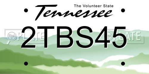 2TBS45 Tennessee License Plate